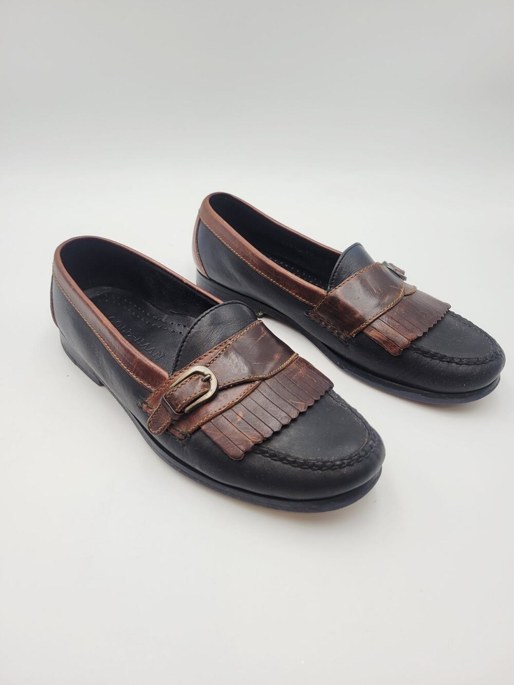 Cole Haan Genuine American hand Sewn Black and brown leather loafers 10 D